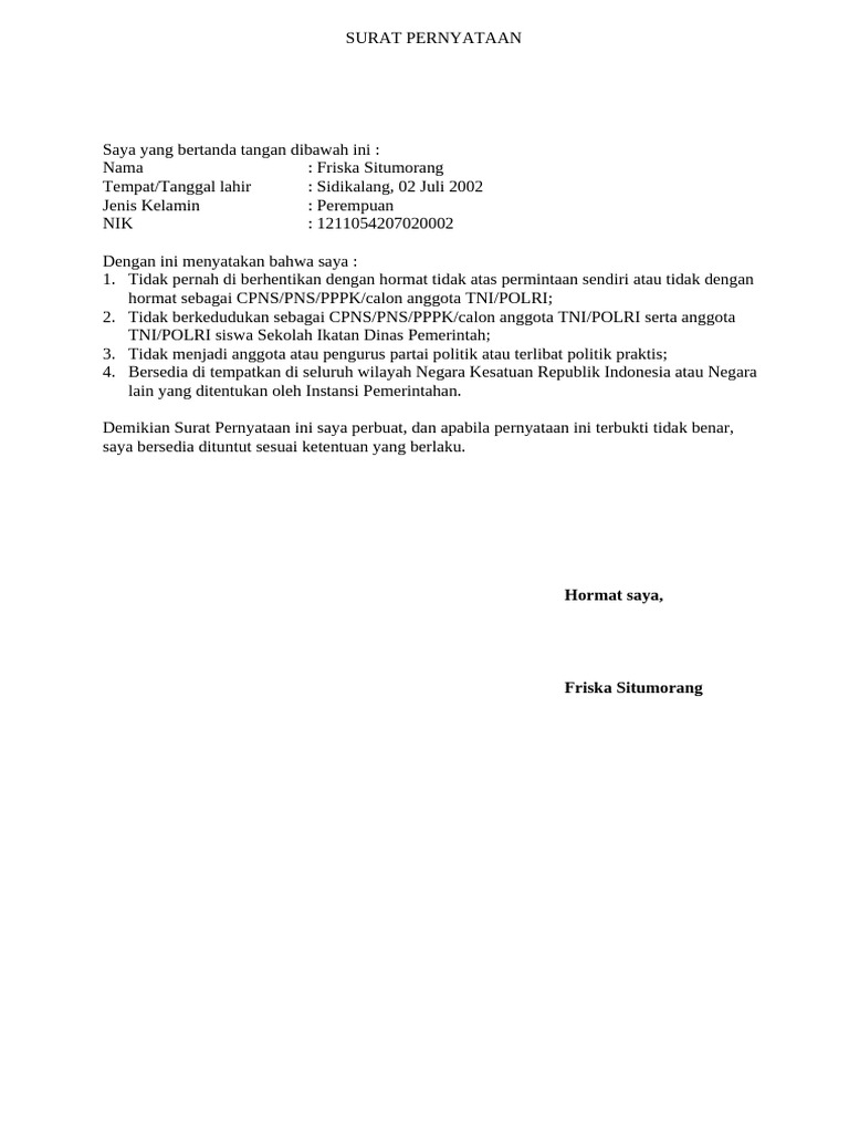 Surat pernyataan friska situmorang pdf