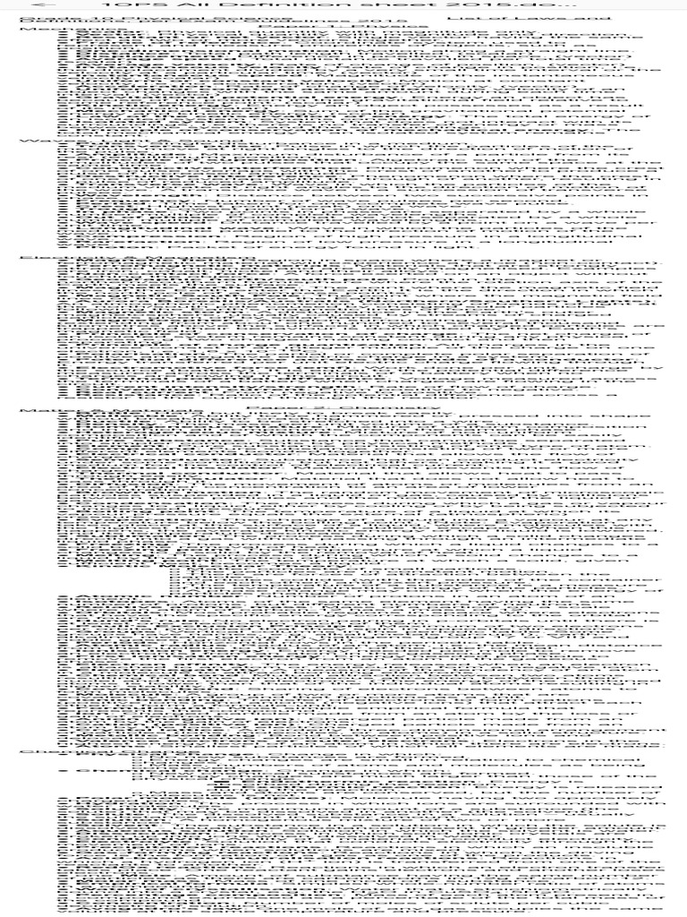 10PS All Definition Sheet 2015 | PDF | Ion | Velocity