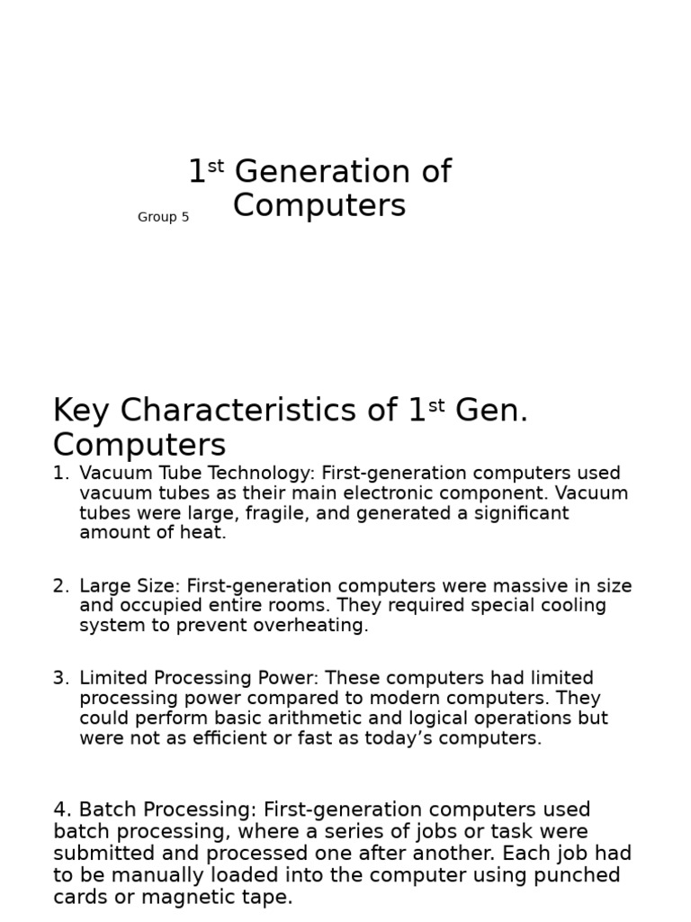 1st Generation of Computers | PDF | Computing | Computer Architecture