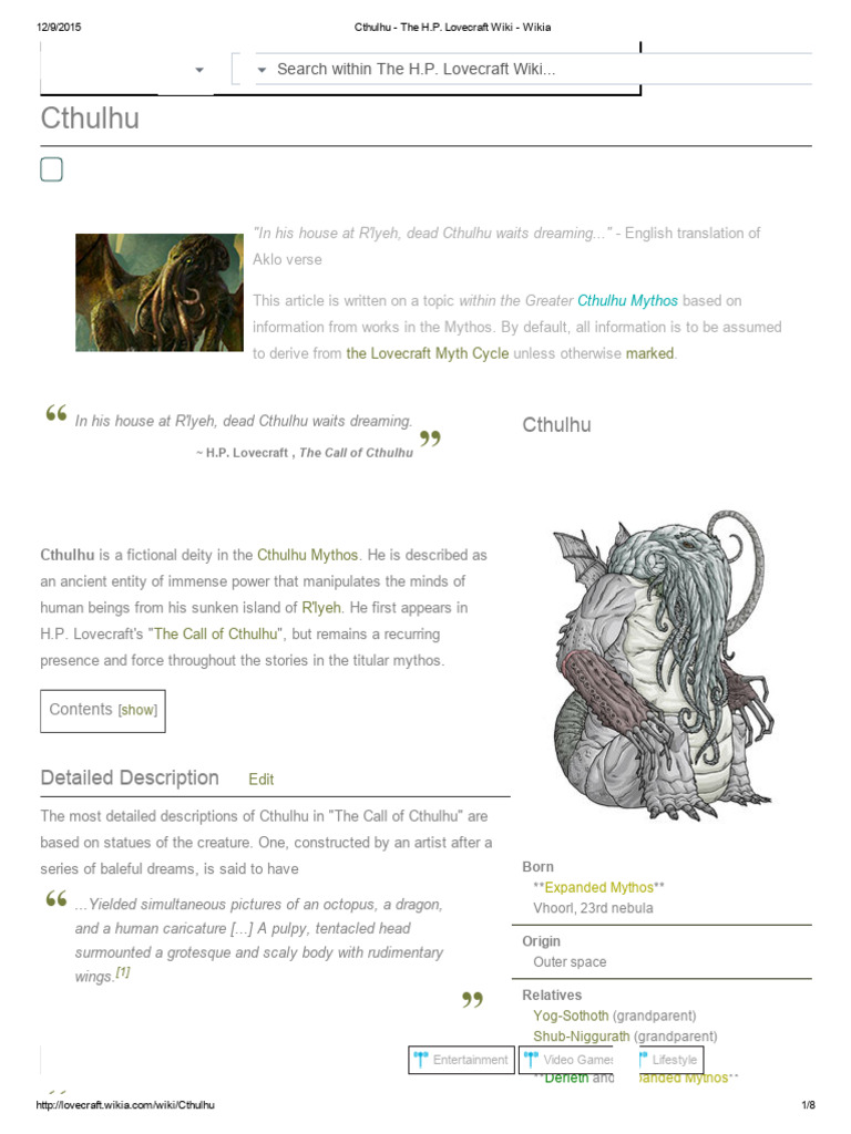 Cthulhu - The H.P | PDF | Cthulhu | Cthulhu Mythos