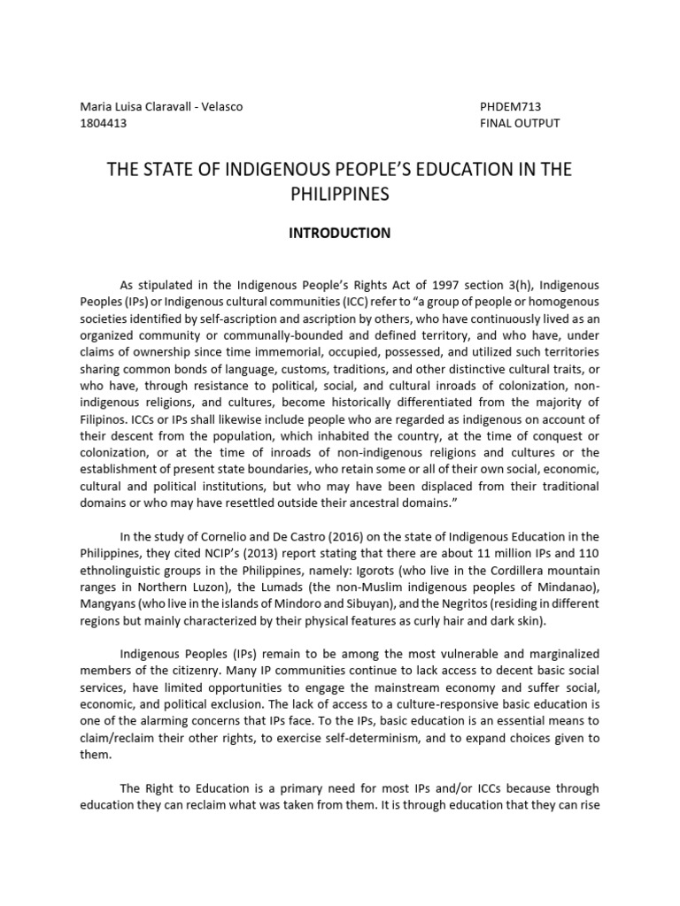 Indigenous Education Challenges in the Philippines | PDF