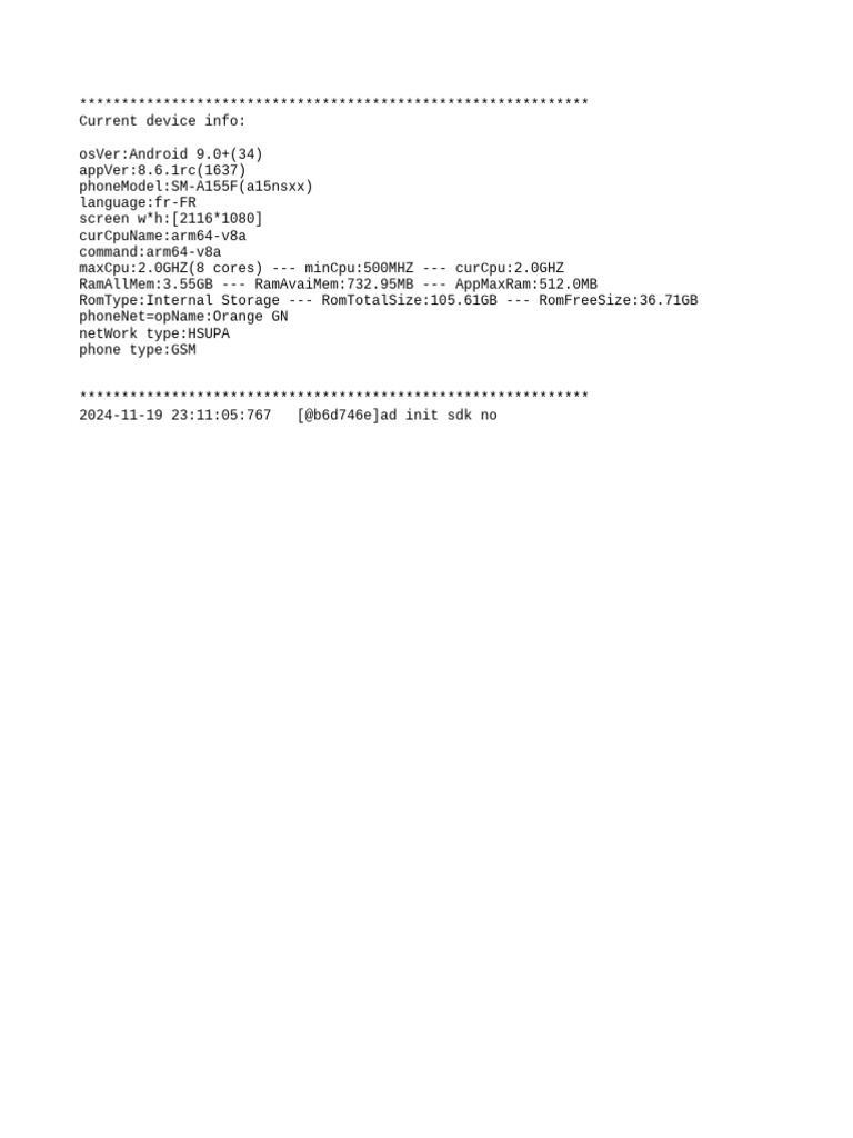 Android Device Specs Overview | PDF