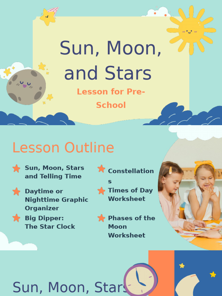 Sun, Moon, and Stars Lesson For Pre-School | PDF | Sky | Night, image size:768x1024