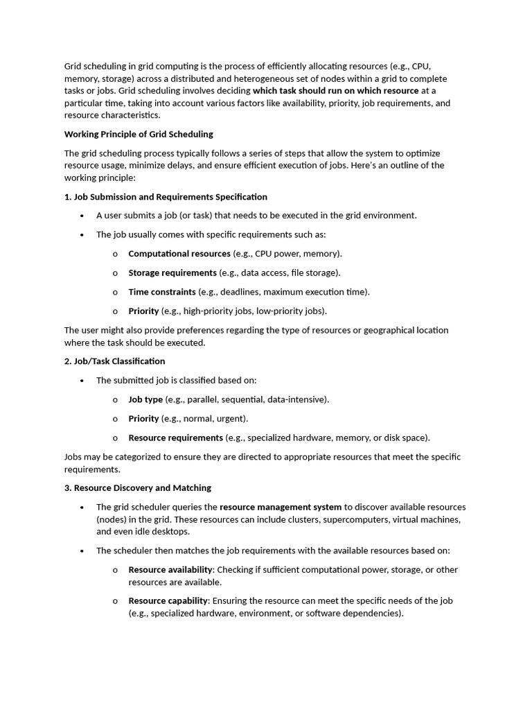Working Principle of Grid Scheduling | PDF | Grid Computing ...