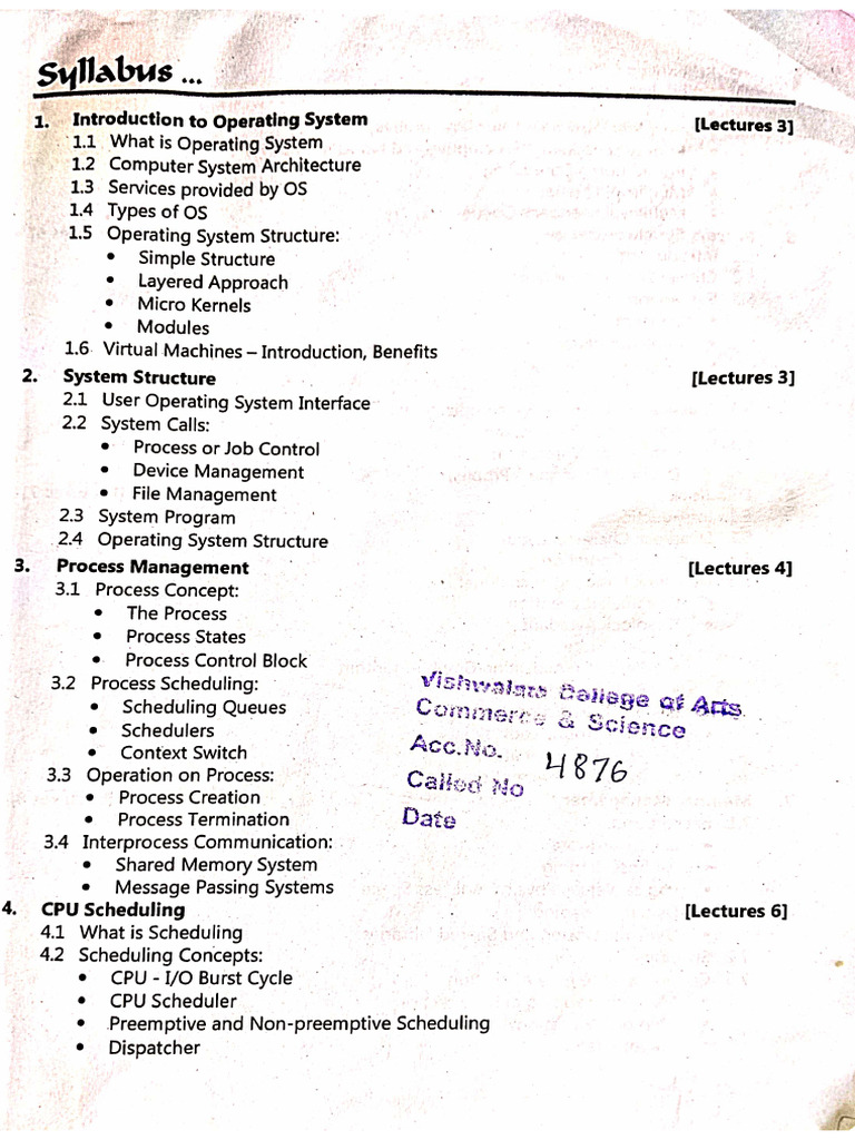 SY.BBA(CA) Operating system syllabus (1) | PDF