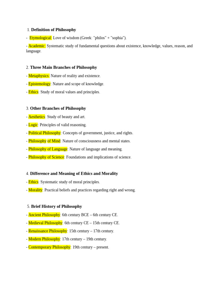 Overview of Philosophy and Its Branches | PDF