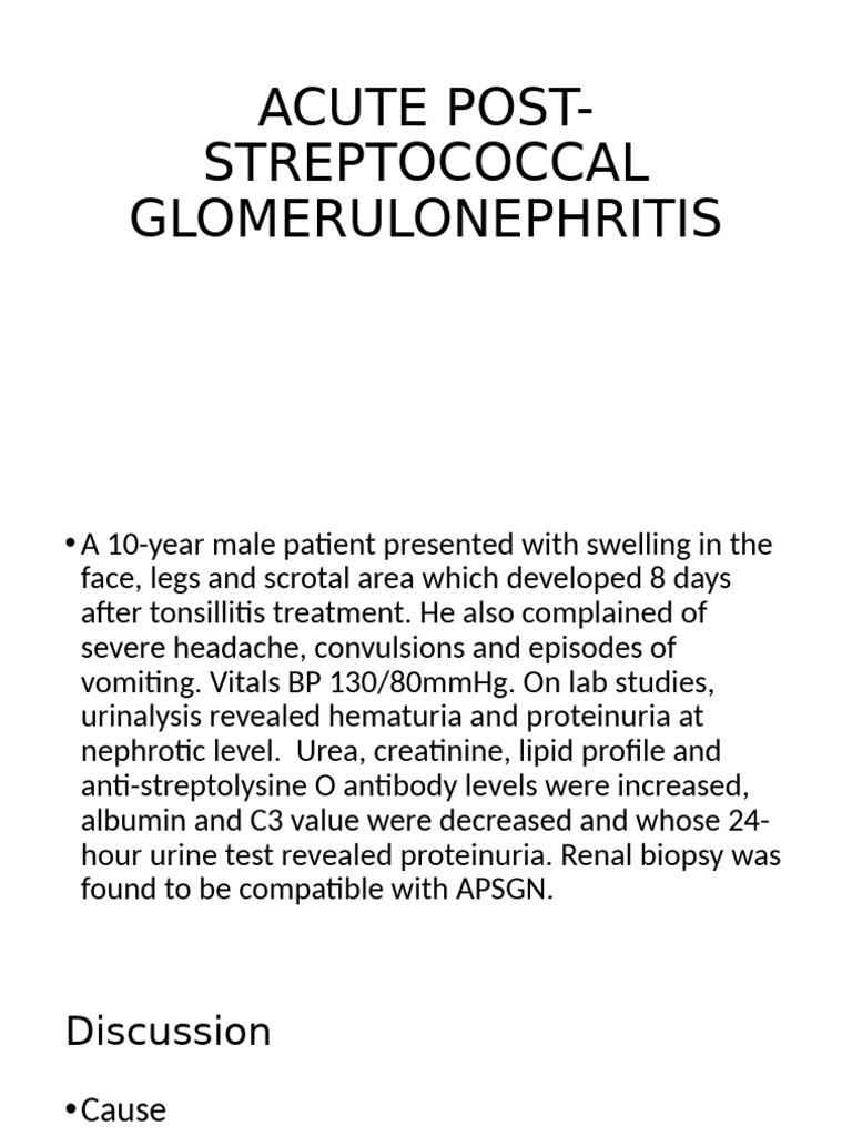 Glomerulonephritis Case Study | PDF