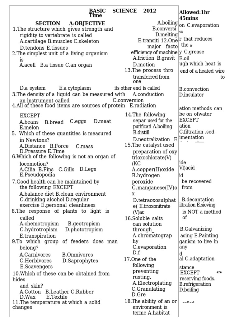 2012 Examination JSCE | PDF | Computer Data Storage | Vacuum Tube