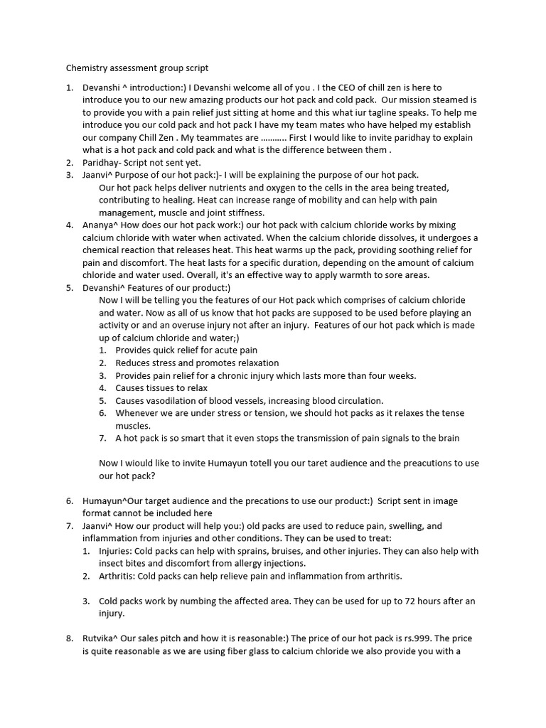 Chemistry assessment group script pdf sodium bicarbonate clinical