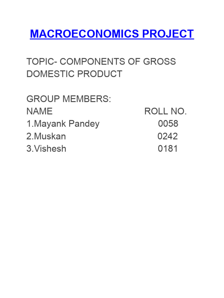 Economics Project.docx | PDF | Gross Domestic Product | Consumption ...
