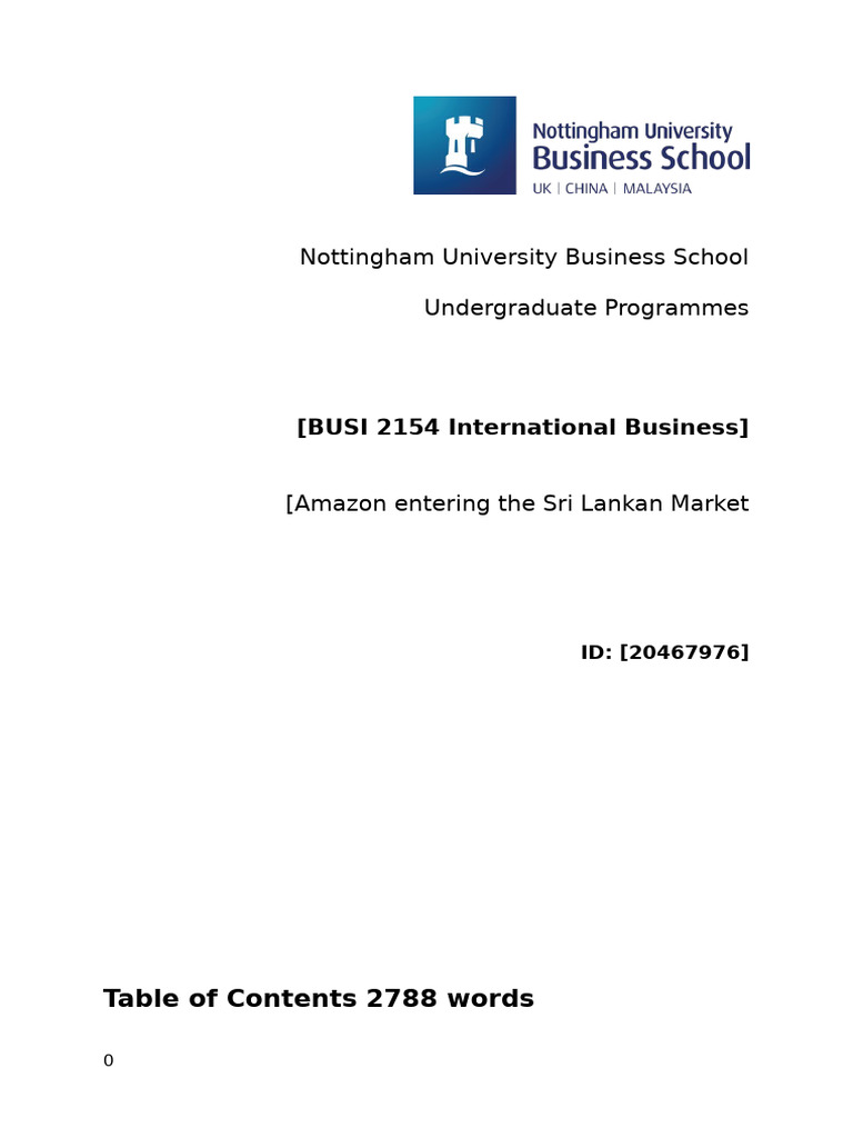 Amazon's Strategic Entry into Sri Lanka | PDF | E Commerce | Market ...