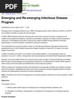 Department of Health - Emerging and Re-Emerging Infectious Disease Program - 2011-10-17