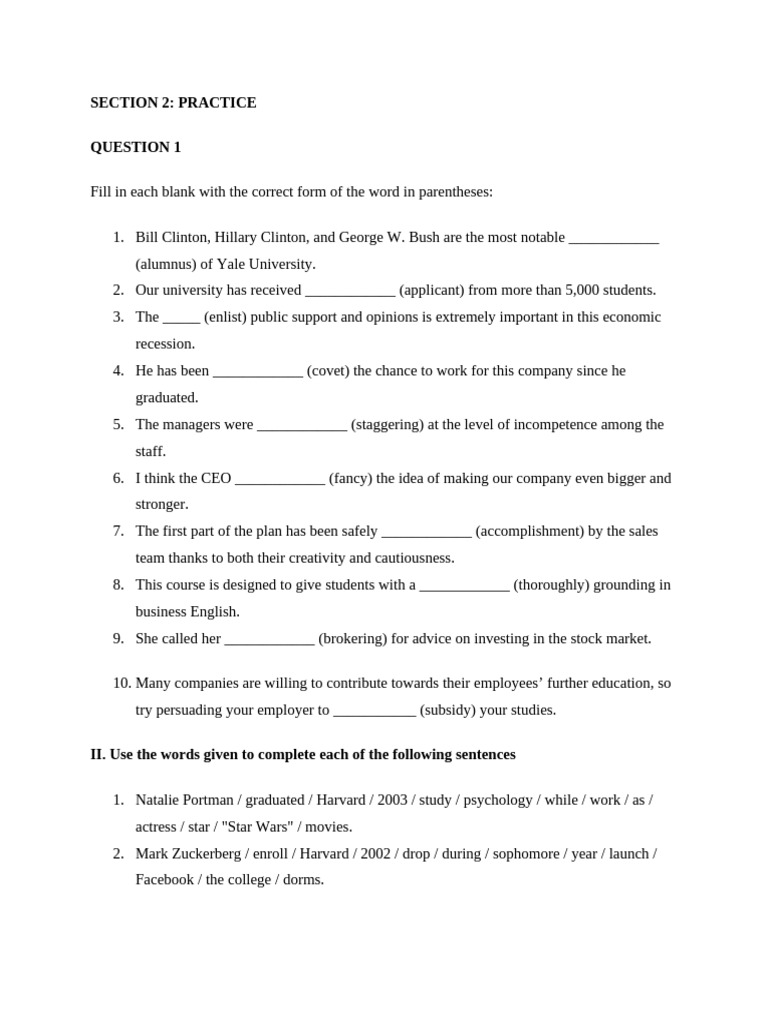Unit 1 Business Exercise | PDF | Job Interview