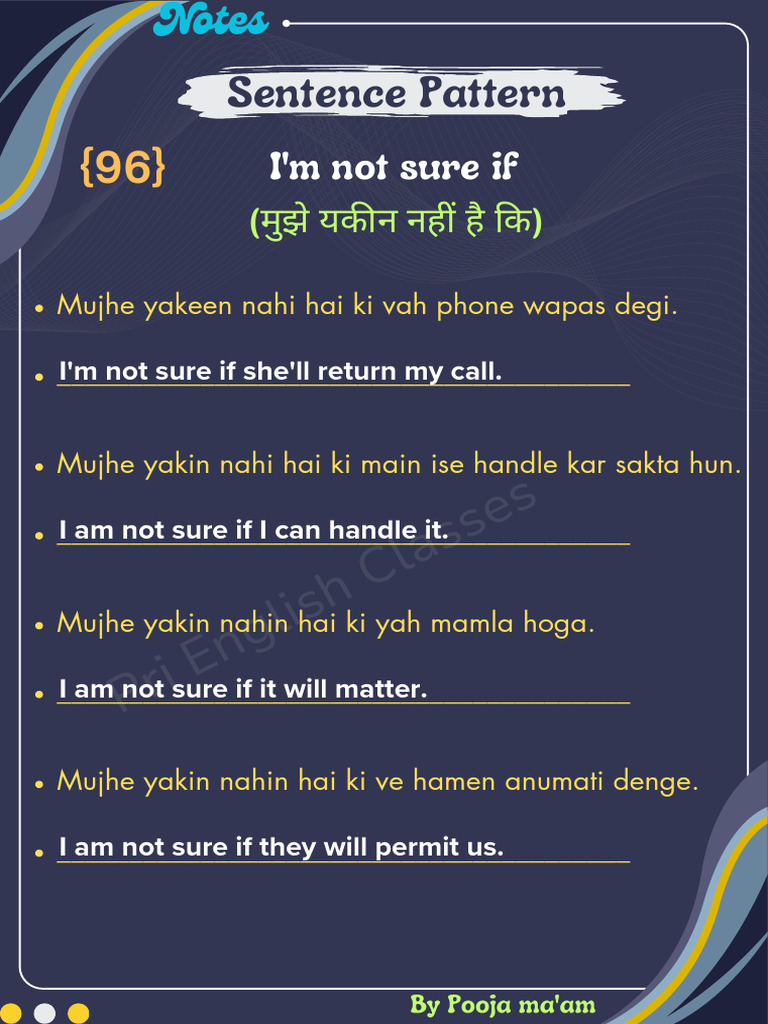10 Days Sentence Pattern (Day - 10) | PDF