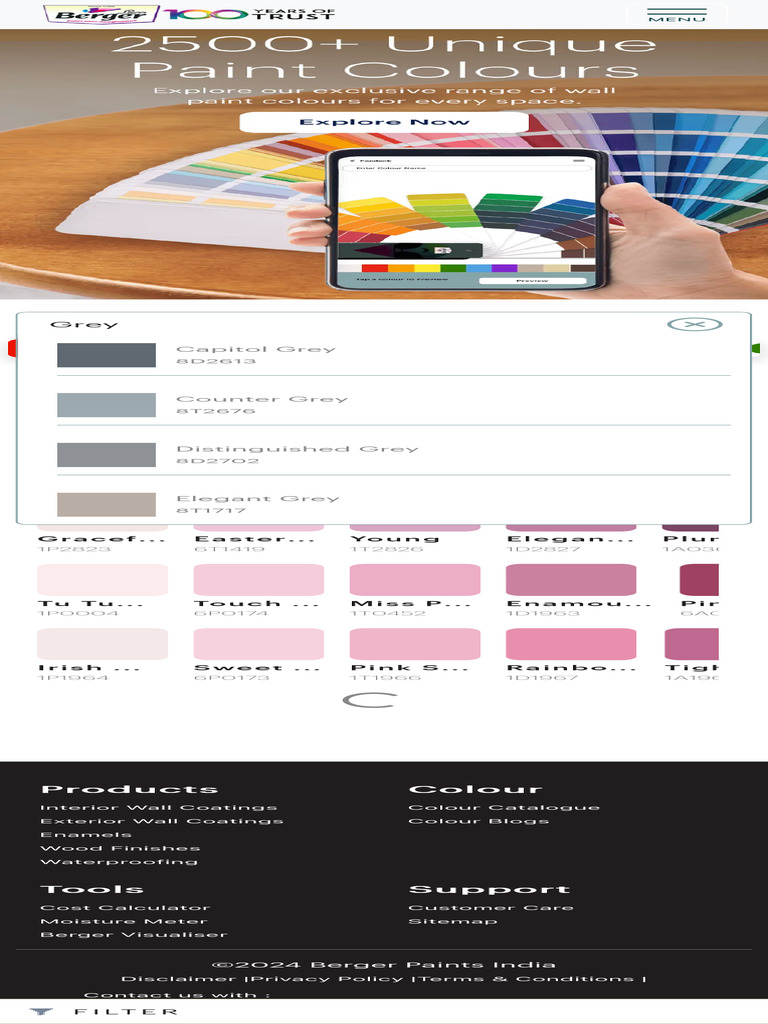 Berger Paints Colour Catalogue PDF | PDF