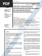NBR 13157 - 1994 - Atmosfera - Determinacao Da Concentracao de Monoxido de Carbono Por Espectrofotometria de Infravermelho Nao-dispersivo