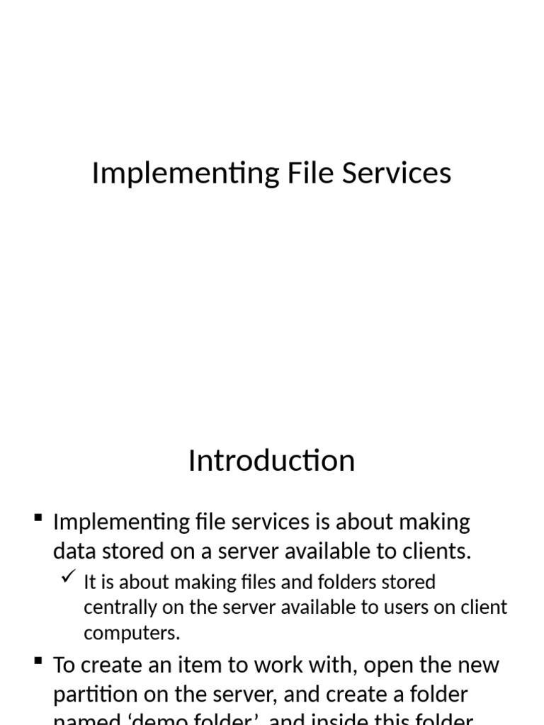 File Services Implementation Guide | PDF | Computer File | Directory ...