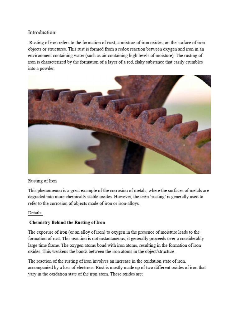 Understanding Iron Rusting and Prevention | PDF | Rust | Corrosion