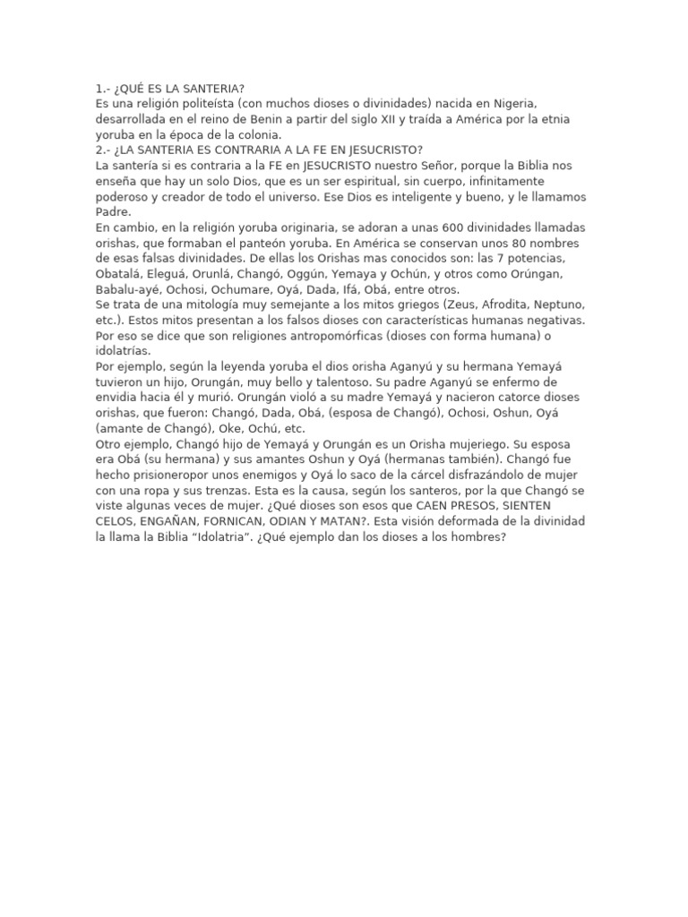 Que Es La Santeria Pdf