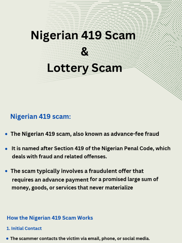 Understanding Nigerian 419 Scams | PDF | Fraud | Property Crimes