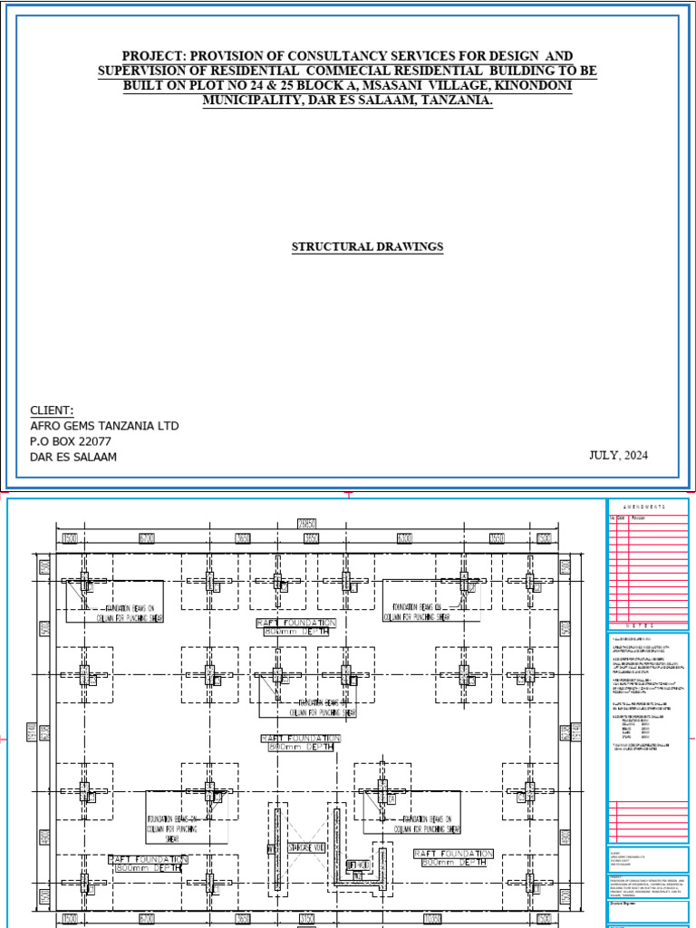 Structural Drawings for Residential Project | PDF | Column | Concrete
