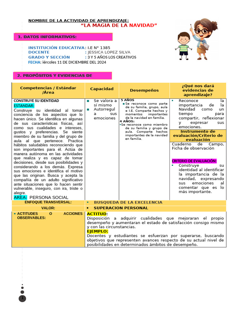 Sesion 2 La Magia de La Navidad | PDF | Evaluación | Las emociones