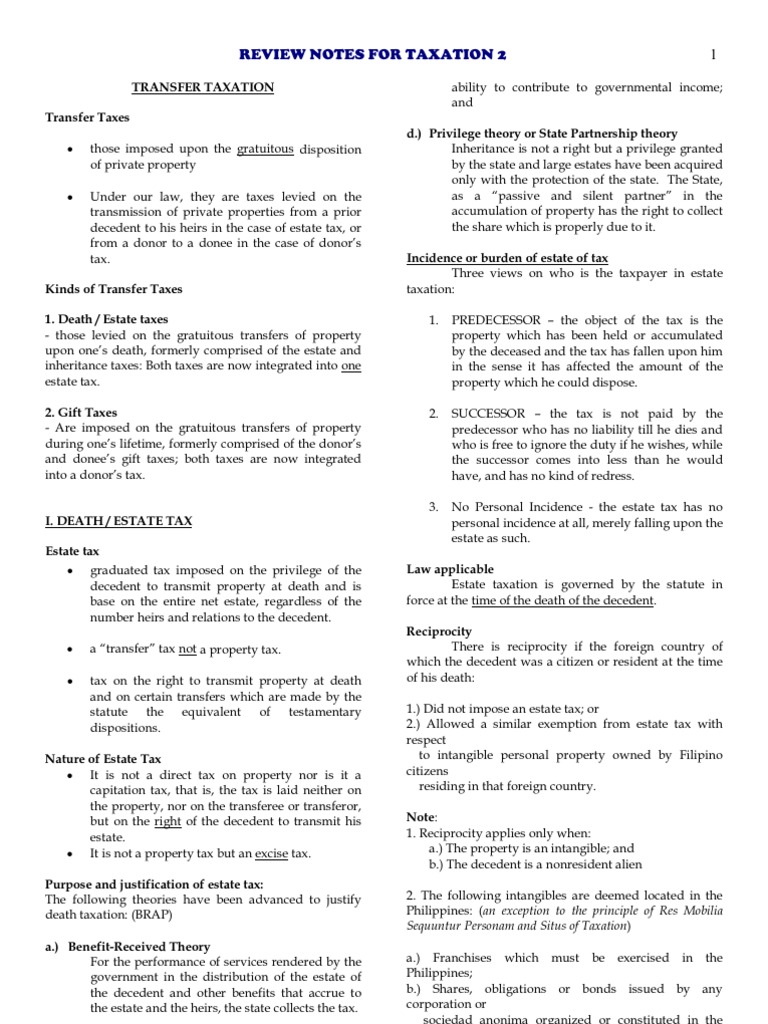 Estate Tax and Transfer Tax Overview | PDF | Estate Tax In The United ...