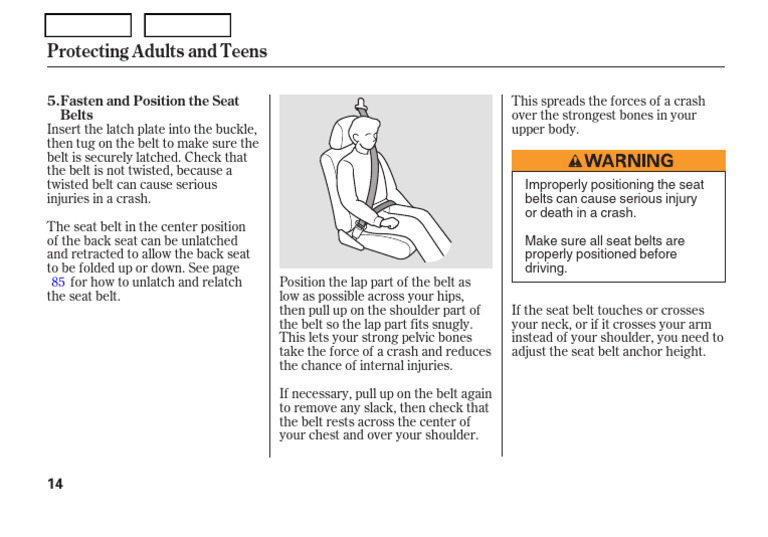Proper Seat Belt Positioning Guide | PDF