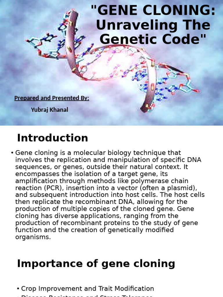Gene Clonning | PDF | Molecular Cloning | Complementary Dna