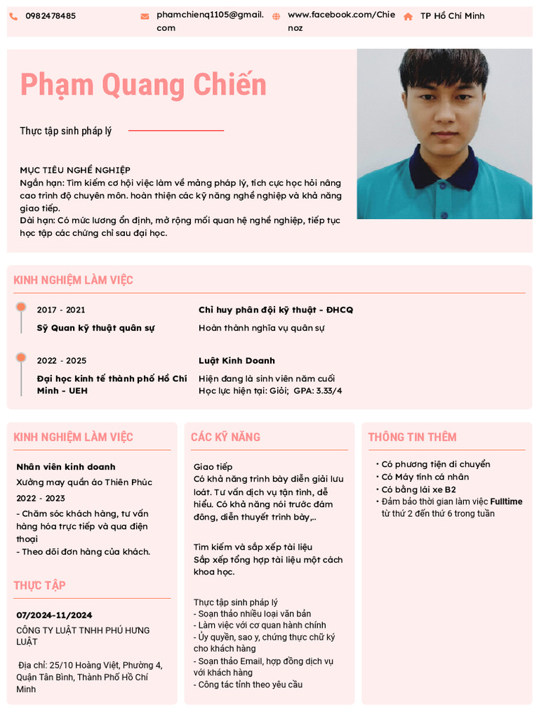 Pham Quang Chien TopCV - VN 021124.83845 | PDF