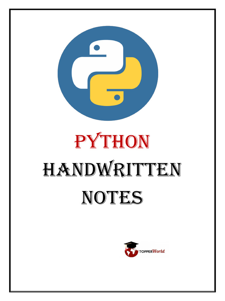 Python Handwritten Notes 1 20 | PDF
