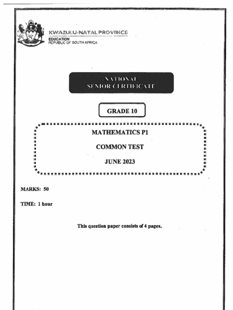 Maths P1 Grade 10 June 2023 | PDF