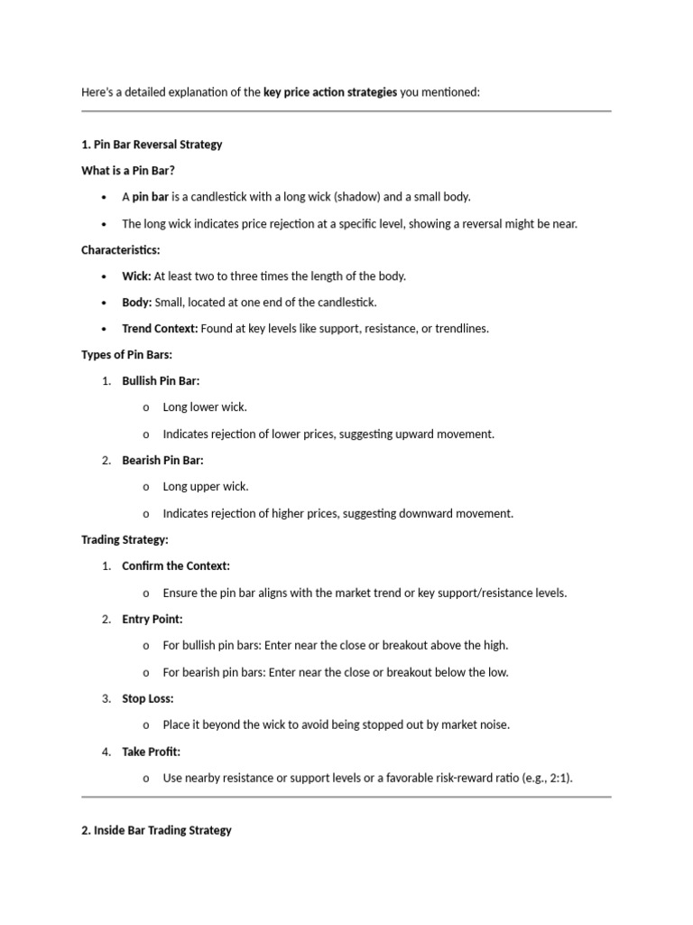 Price Action Trading Strategies Guide | PDF | Market Trend | Financial ...