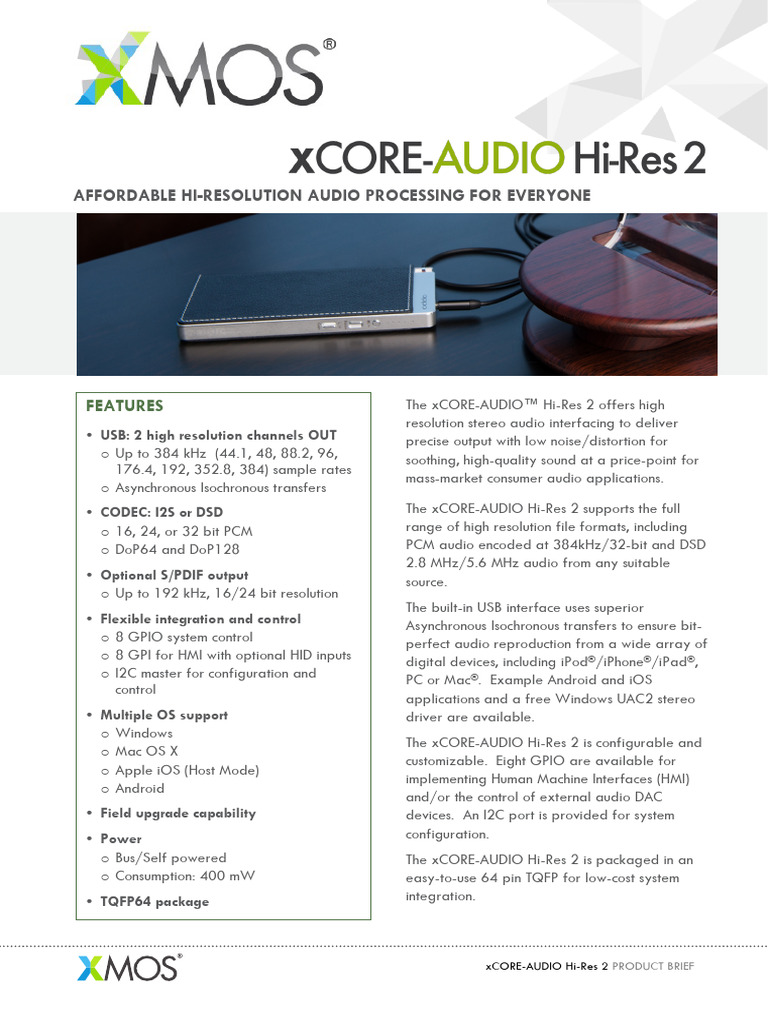 XMOS XK USB AUDIO HPA Datasheet | PDF | Digital Audio | Usb