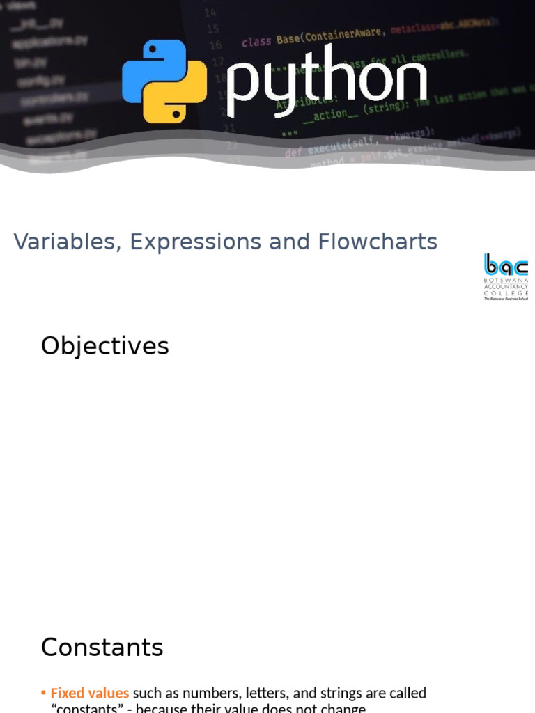 Variables and Flowcharts in Python | PDF | Variable (Computer Science ...