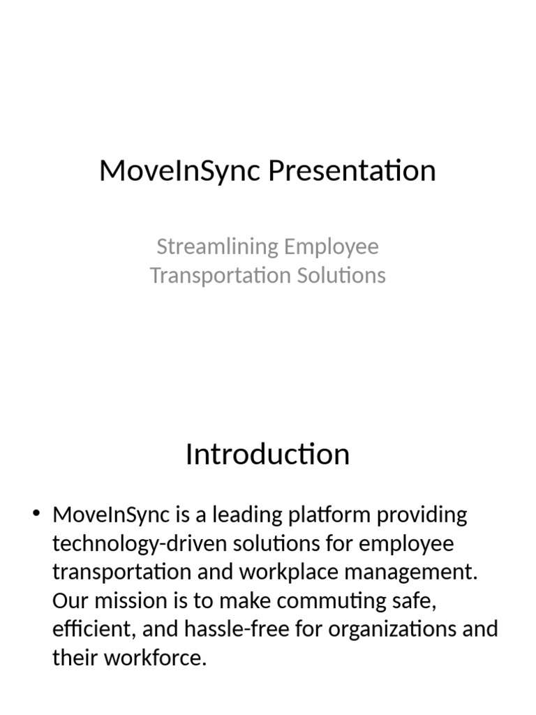 MoveInSync Presentation | PDF