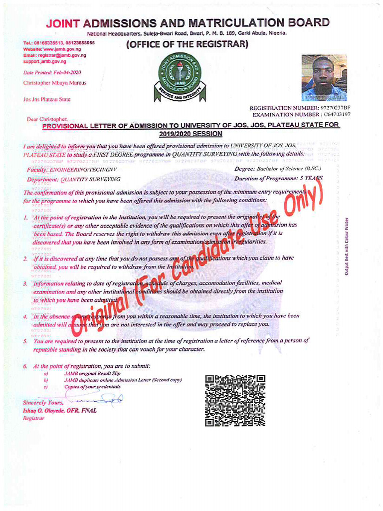 Admission Letter | PDF