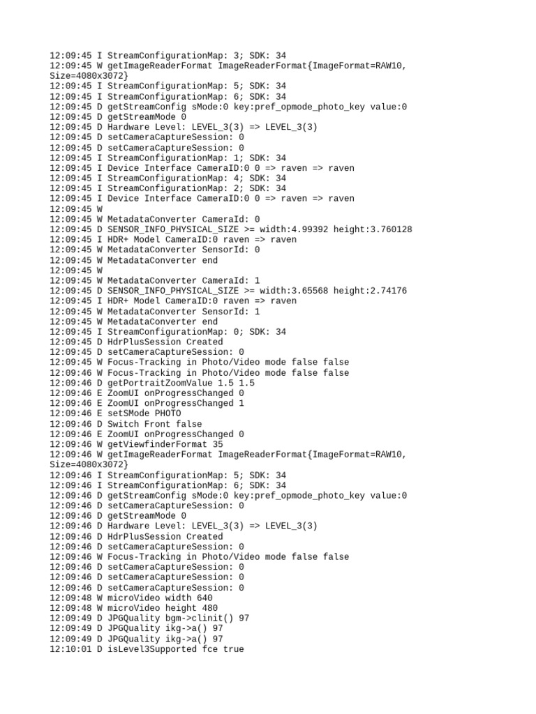 Camera Stream Configuration Log | PDF | Software Development Kit ...