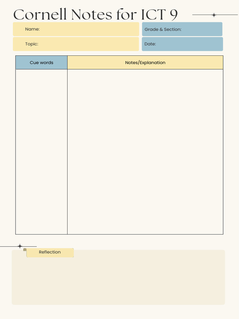 Cornell Notes Template V1 | PDF