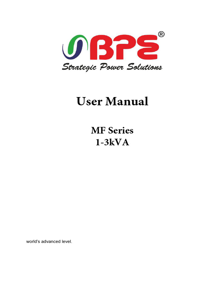 MF Series UPS User Manual (1-3kVA) | PDF | Power Inverter | Mains ...