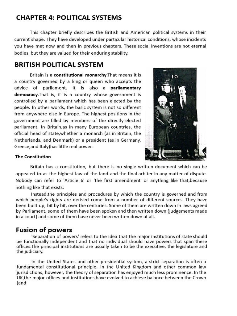 Chapter 4_ POLITICS.docx | PDF | Separation Of Powers Under The United ...
