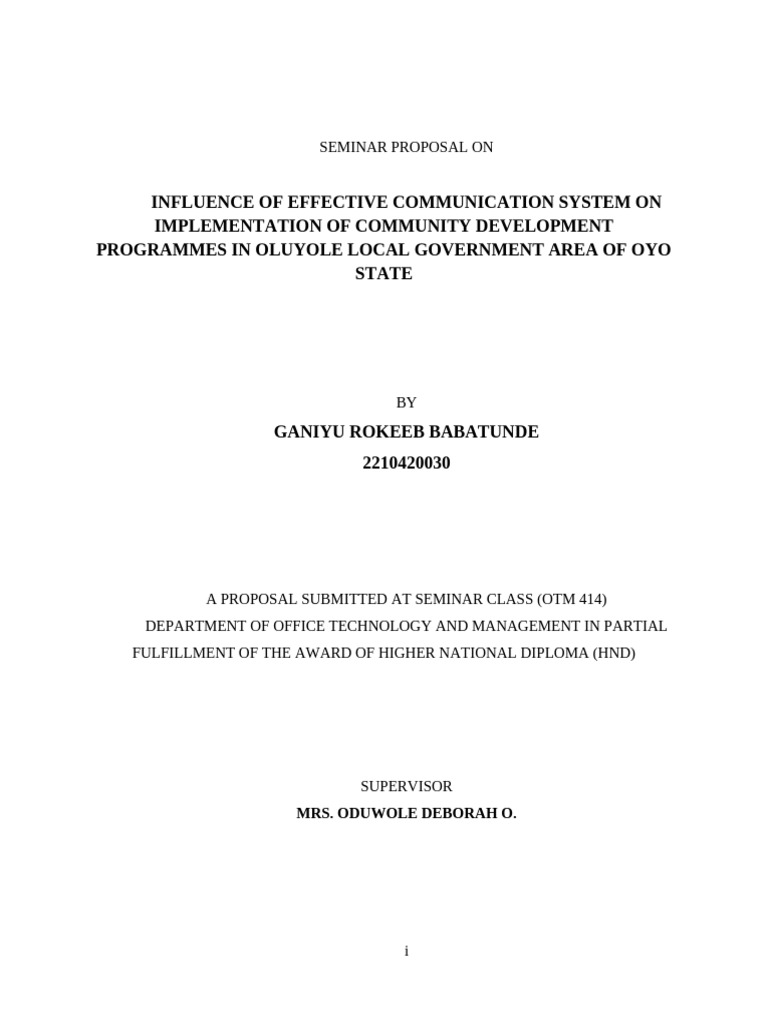 Influence of Effective Communication System On Implementation of ...