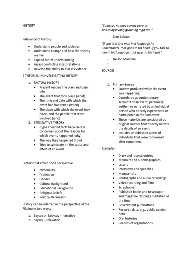 Filipino Historical Perspectives Explained | PDF | Philippines