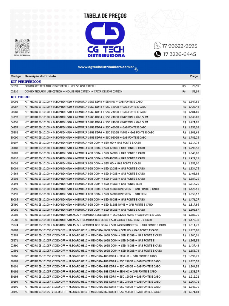Kit Micros CG Tech 22.08.24 | PDF | Computer Science | Electronics