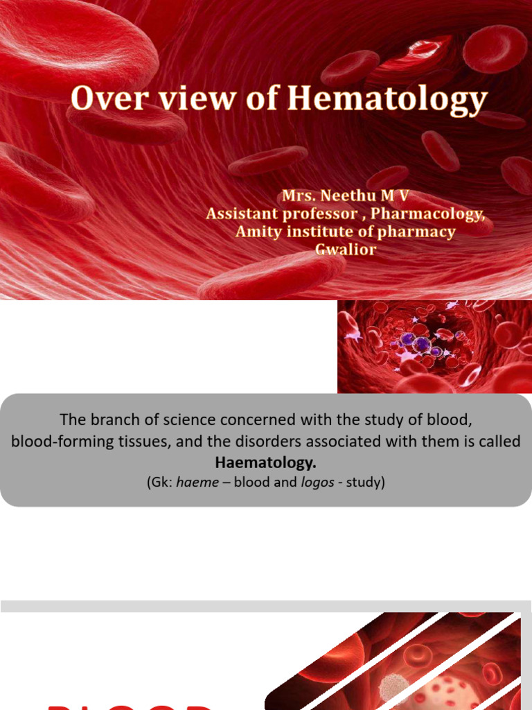 Overview of Hematology and Blood Physiology | PDF | White Blood Cell ...