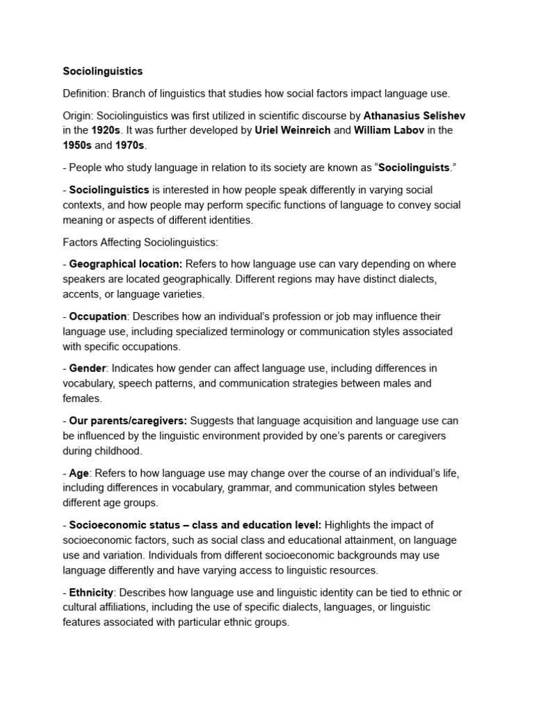 Understanding Sociolinguistics Factors | PDF