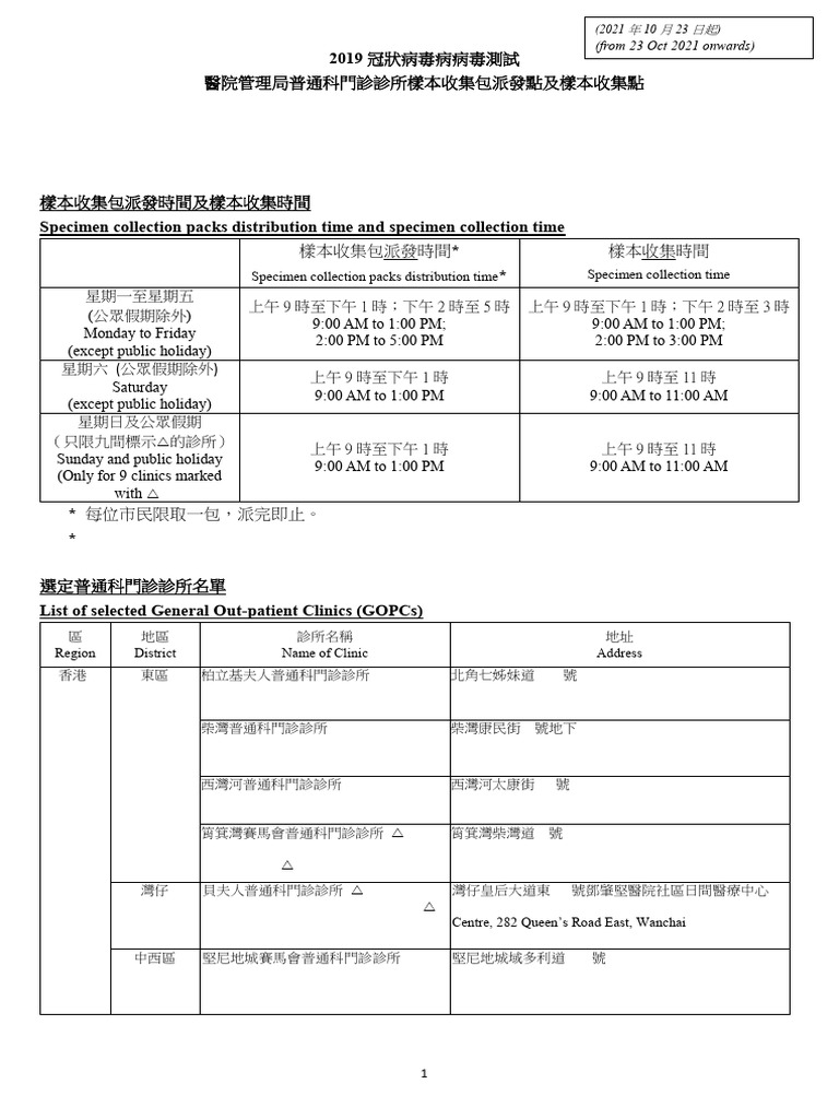 HA Clinics Submission Time Bilingual-1 | PDF