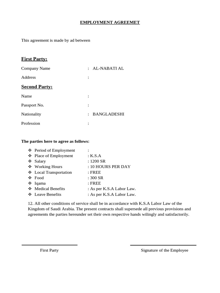New Employment Agreemet | PDF