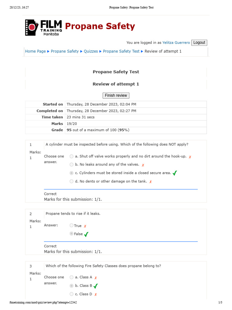 Propane Safety Certification Test Review | PDF | Propane | Chemical ...