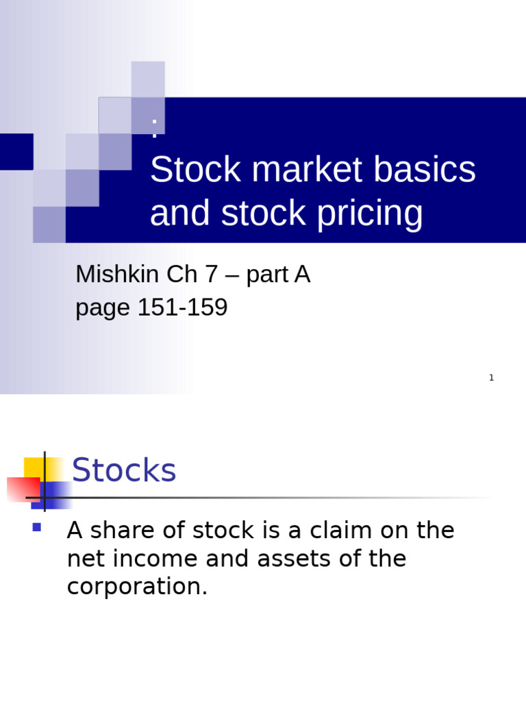 Stock Pricing Theories 1 | PDF | Capital Asset Pricing Model | Stocks